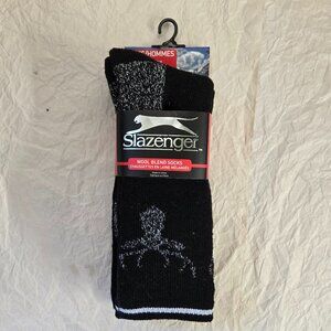 2 PAIR PACK!! Slazenger Men’s Wool Blend Socks ~ Size 10-13 ~ Buck logo
